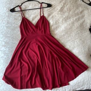 Wine Red Mini Dress